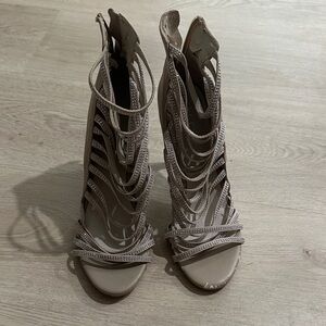 Aldo Strappy Beige Heels